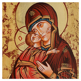 Ikone der Jungfrau von Vladimir mit unregelmäßigem Rand