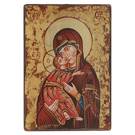 Ícono Virgen de Vladimir bordes irregulares