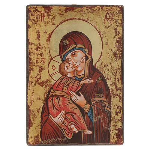 Ícono Virgen de Vladimir bordes irregulares 1