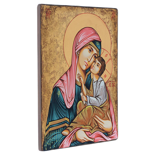 Rumänische Ikone Gottesmutter mit Kind, handgemalt, 40x30 cm 2