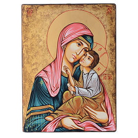 Romanian icon Madonna with Child, hand painted on wood 40x30 cm