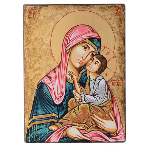 Romanian icon Madonna with Child, hand painted on wood 40x30 cm 1