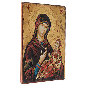 Icono pintado Rumanía Virgen con niño 40x30 cm