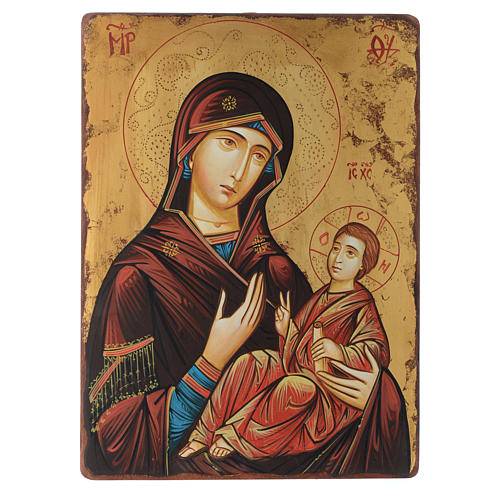 Icono pintado Rumanía Virgen con niño 40x30 cm 1