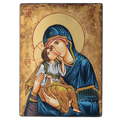 Romanian painted icon Madonna and Child 40x30 cm 1