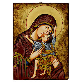 Romanian sacred painted icon Virgin Hodegetria 45x30 cm