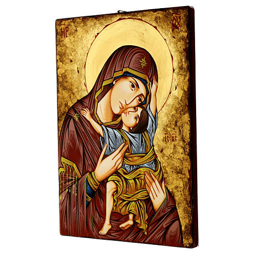 Romanian sacred painted icon Virgin Hodegetria 45x30 cm 3