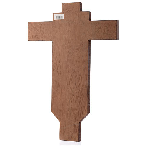 Rumänische Ikone Christus am Kreuz, handgemalt auf Holzgrund, 45x30 cm 3