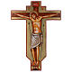 Croce icona dipinta a mano su legno 45x30 cm s1