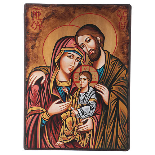 Ikona Święta Rodzina malowana ręcznie, 45x30 cm 3