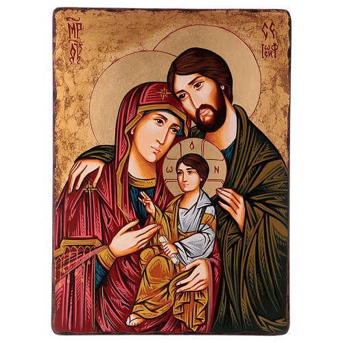 Ícone Sagrada Família pintado à mão 45x30 cm 1