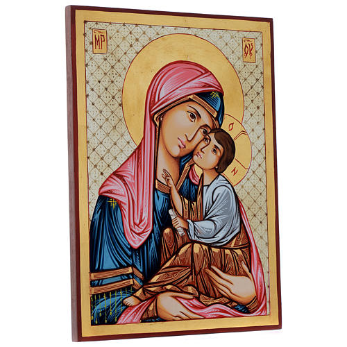 Icono Rumanía pintado Virgen Odigitria con niño 40x30 cm 3