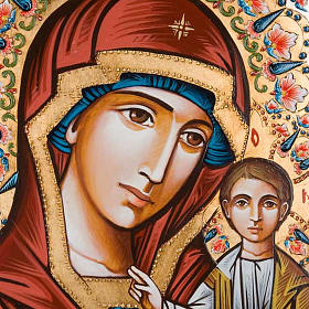 Ícone Nossa Senhora de Kazan pintado à mão 40x60 cm