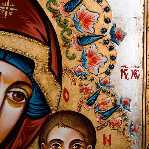 Ícone Nossa Senhora de Kazan pintado à mão 40x60 cm 3