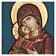Ikone Gottesmutter von Wladimir, himmelblauer Hintergrund s2