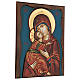 Ikone Gottesmutter von Wladimir, himmelblauer Hintergrund s4
