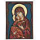 Icona Vergine di Vladimir fondo azzurro s1