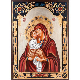 Ikona Madonna Dońska dekorowana tło złote