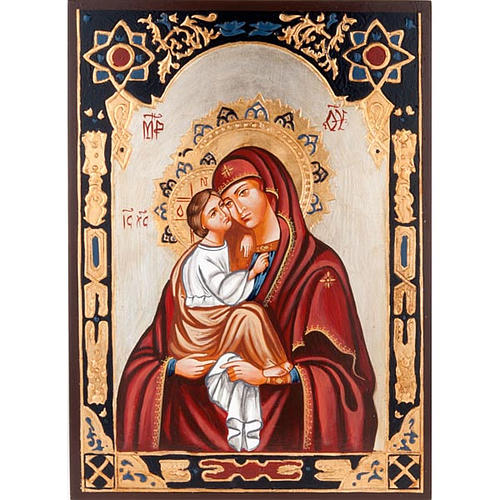 Ícone Virgem do Don decorado fundo ouro 1