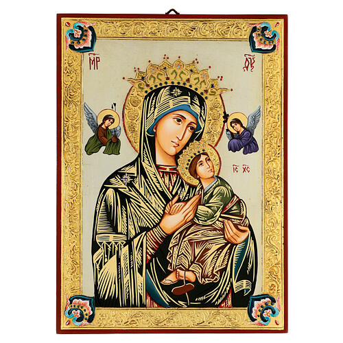 Our Lady of perpetual help icon with polychrome decorations 1