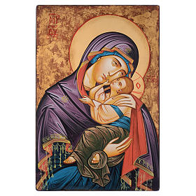 Rumänische Ikone Gottesmutter mit Kind, Glykophilousa, handgemalt, 60x40 cm