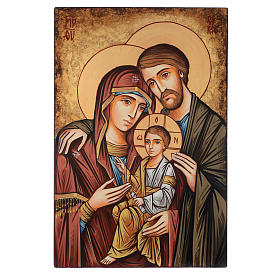 Icône Roumanie peinte à la main Sainte Famille 60x40 cm