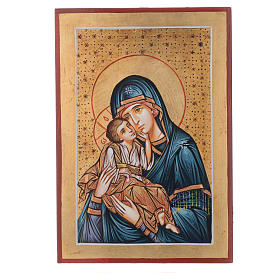 Romanian hand painted icon Virgin Hodegetria, decorated 32x22 cm