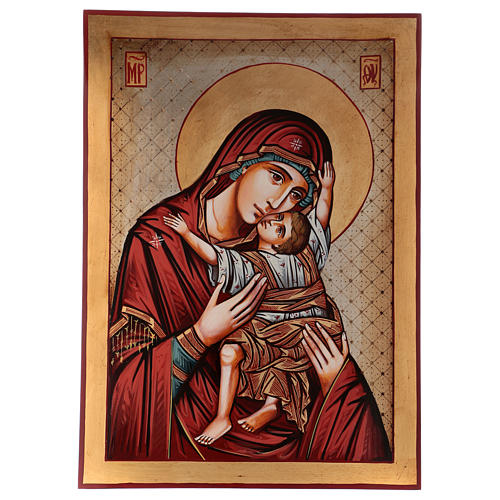 Rumänische Ikone Gottesmutter mit Kind, Hodegetria, handgemalt, 70x50 cm 1