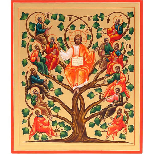 Icono Ruso Jesús Vid Verdadera 22 x 27 pintada a mano 1