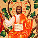 Icono Ruso Jesús Vid Verdadera 22 x 27 pintada a mano s3