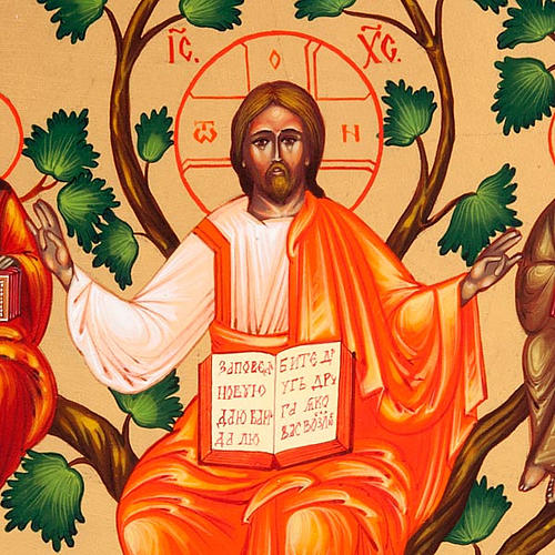 Ikona rosyjska Jezus Prawdziwa Winorośl 22x27 ręcznie malowana 3