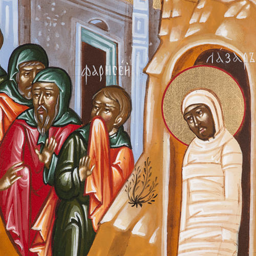 Icono ruso Resurrección de Lázaro 22 x 27 cm. 4