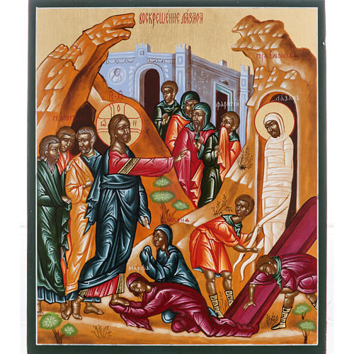 Icona Russa Resurrezione di Lazzaro 22x27 cm 1