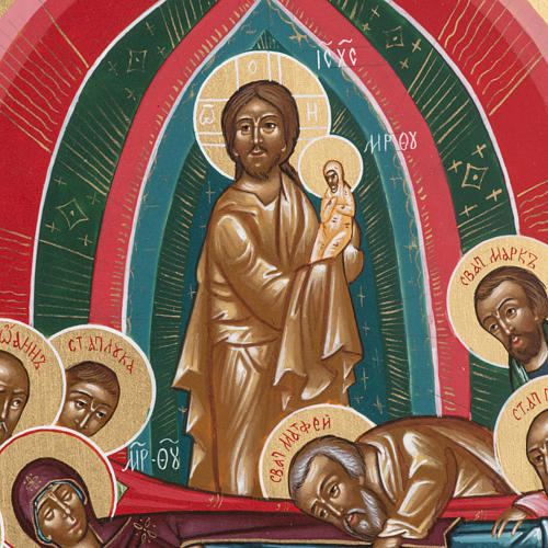 Icona sacra russa Dormizione di Maria cm 22x27 3