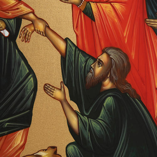 Ícono Descenso a los infiernos pintado a mano 22x27cm 3