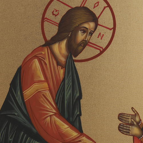 Icona Discesa agli Inferi dipinta a mano Russia 22x27 cm 2