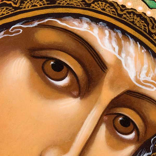 Ícono ortodoxa Virgen de Kazan pintada Rusia 3