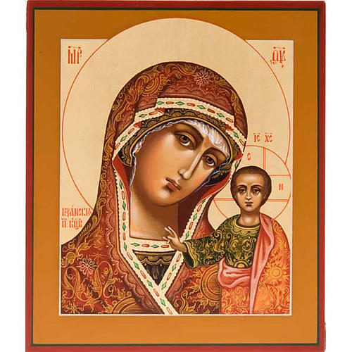 Ikona prawosławna Madonna Kazańska malowana Rosja 1