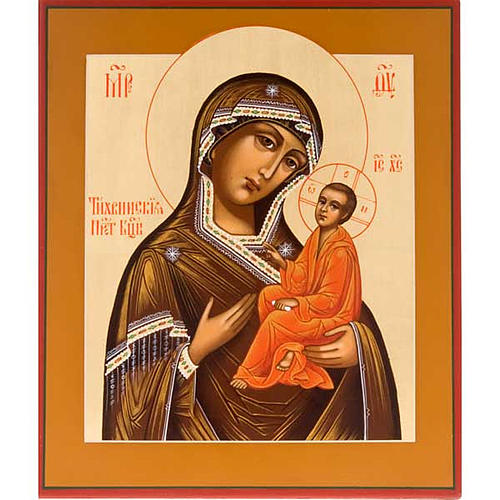 Ícono bizantina Madre de Dios "Tichvinskaja" Ru 1