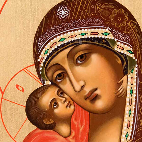 Icona Vergine di Vladimir Russia dipinta 2