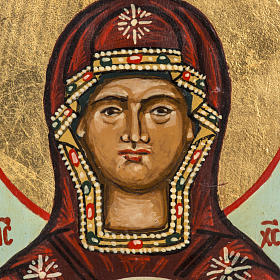 Russische handgemalte Ikone Gottesmutter des Zeichens 18x12cm.