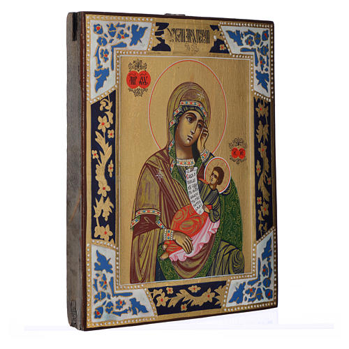Russische Ikone, Lindere meinen Kummer, gemalt auf alten Bildträger aus XIX Jahrhundert 6