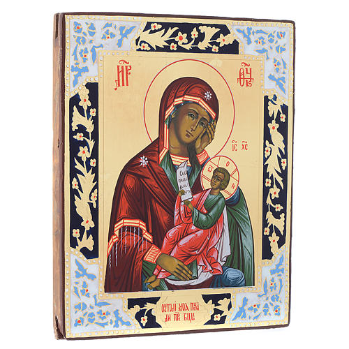 Russian icon Mother of Gos assuage my sorrows, XIX century panel 3