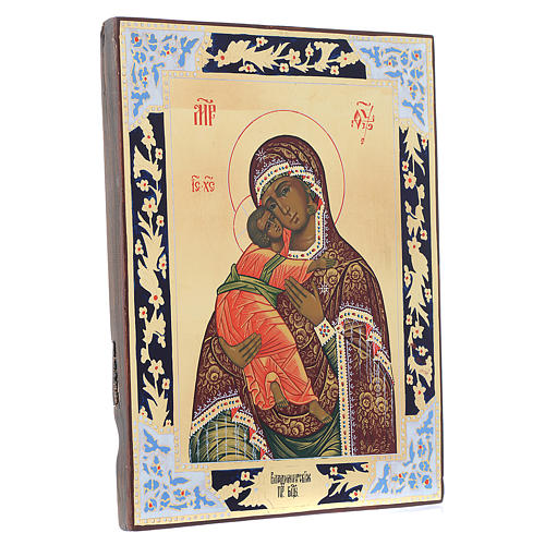 Icône Vierge de Vladimir sur planche ancienne 3