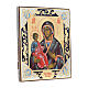 Icona Madonna con tre mani su tavola antica s3