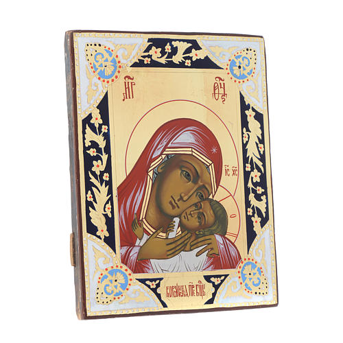 Russische Ikone, Gottesmutter von Korsun, gemalt auf alten Bildträger 3