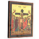 Icône Résurrection 12 fêtes feuille dorée Russie sur planche XX siècle 35x30 cm restaurée s8
