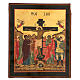 Icona Resurrezione 12 feste lamina dorata Russia su tavola XX sec 35x30 cm Restaurata s6