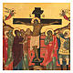 Icona Resurrezione 12 feste lamina dorata Russia su tavola XX sec 35x30 cm Restaurata s7