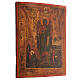 Icona russa antica San Giovanni Angelo nel deserto XIX secolo 35x30 cm Restaurata s4